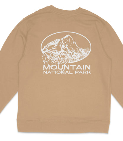 Rocky Mountain National Park Midweight Crewneck Graphic Sweatshirt - Unisex Outdoor Pullover