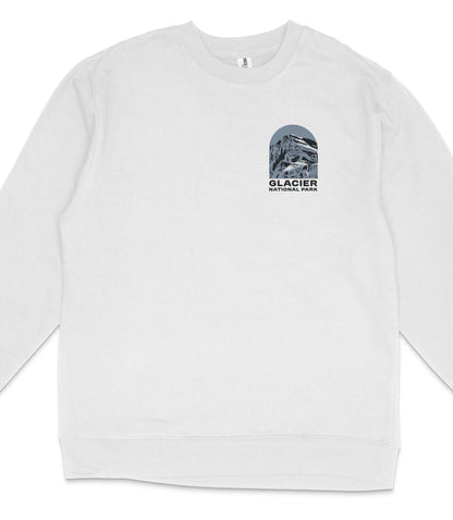 Glacier National Park Midweight Crewneck Graphic Sweatshirt - Unisex Outdoor Pullover