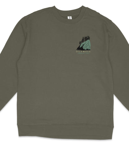 Olympic National Park Midweight Crewneck Graphic Sweatshirt - Unisex Outdoor Pullover