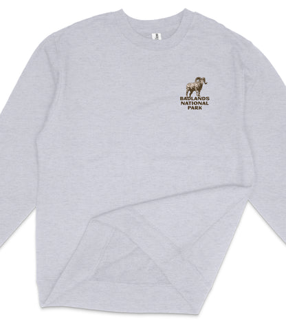 Badlands National Park Midweight Crewneck Graphic Sweatshirt - Unisex Outdoor Pullover