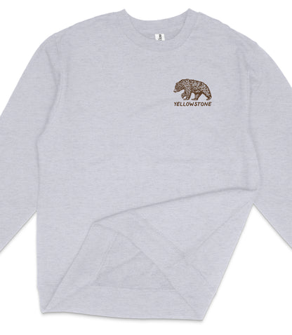 Yellowstone National Park Midweight Crewneck Graphic Sweatshirt - Unisex Outdoor Pullover