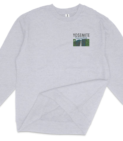 Yosemite National Park Midweight Crewneck Graphic Sweatshirt - Unisex Outdoor Pullover
