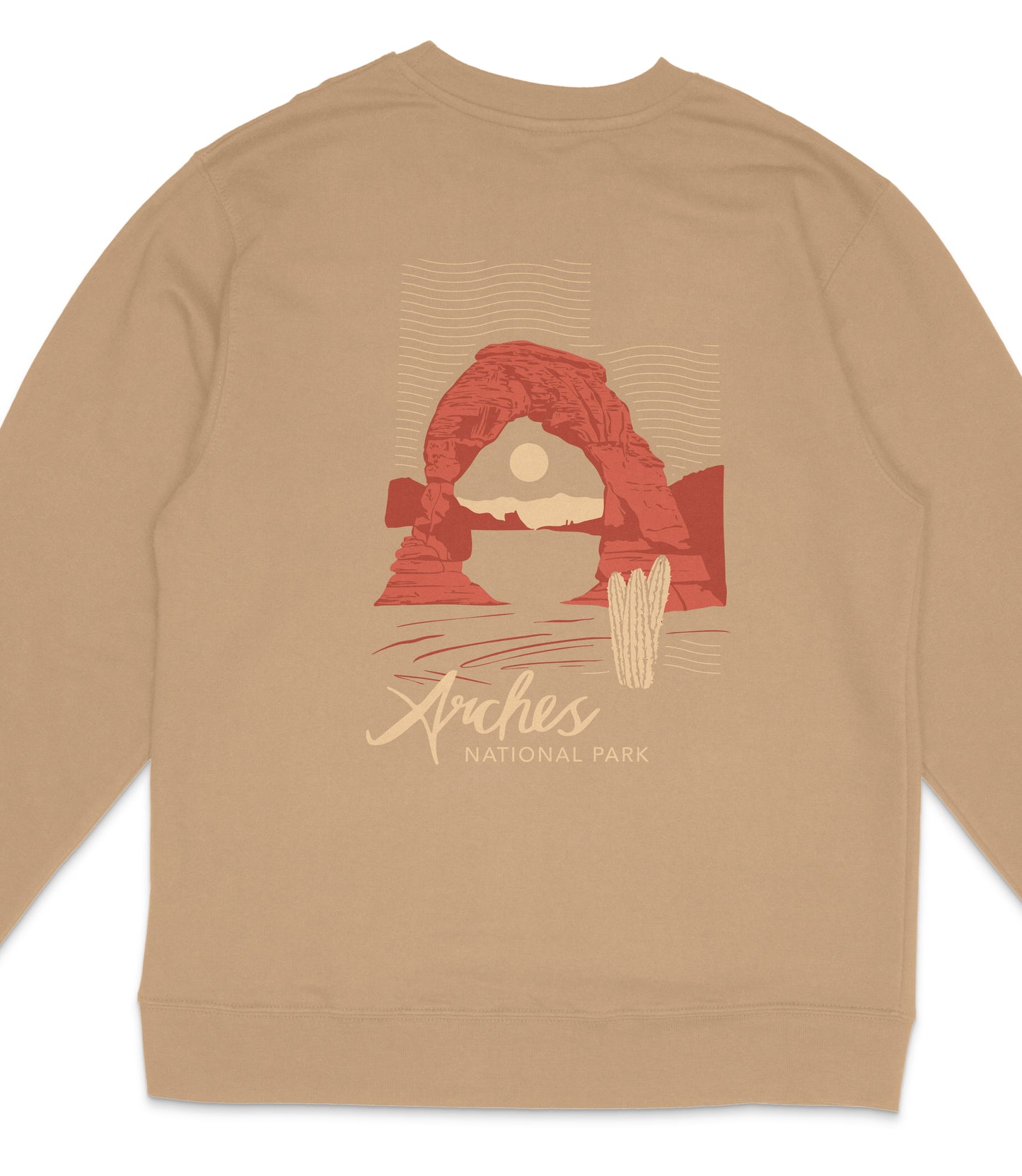 Arches National Park Midweight Crewneck Graphic Sweatshirt - Unisex Outdoor Pullover