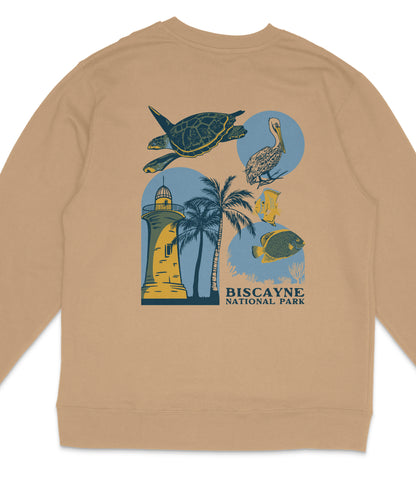 Biscayne National Park Midweight Crewneck Graphic Sweatshirt - Unisex Outdoor Pullover