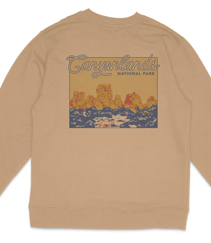 Canyonlands National Park Midweight Crewneck Graphic Sweatshirt - Unisex Outdoor Pullover