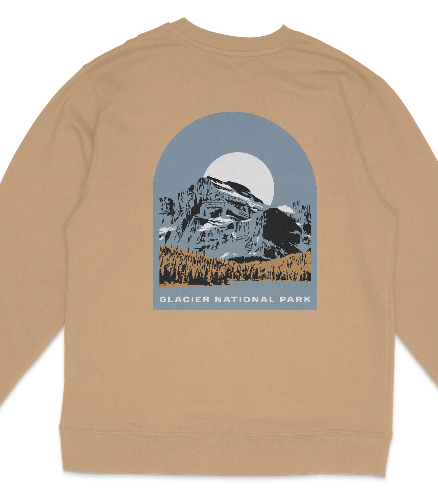 Glacier National Park Midweight Crewneck Graphic Sweatshirt - Unisex Outdoor Pullover
