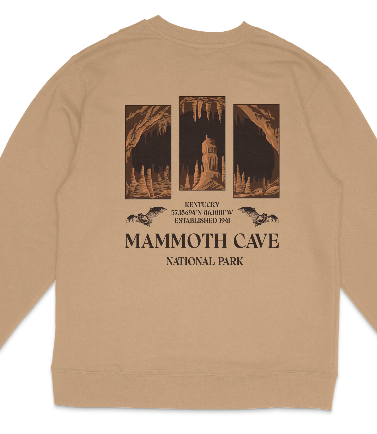 Mammoth Cave National Park Midweight Crewneck Graphic Sweatshirt - Unisex Outdoor Pullover