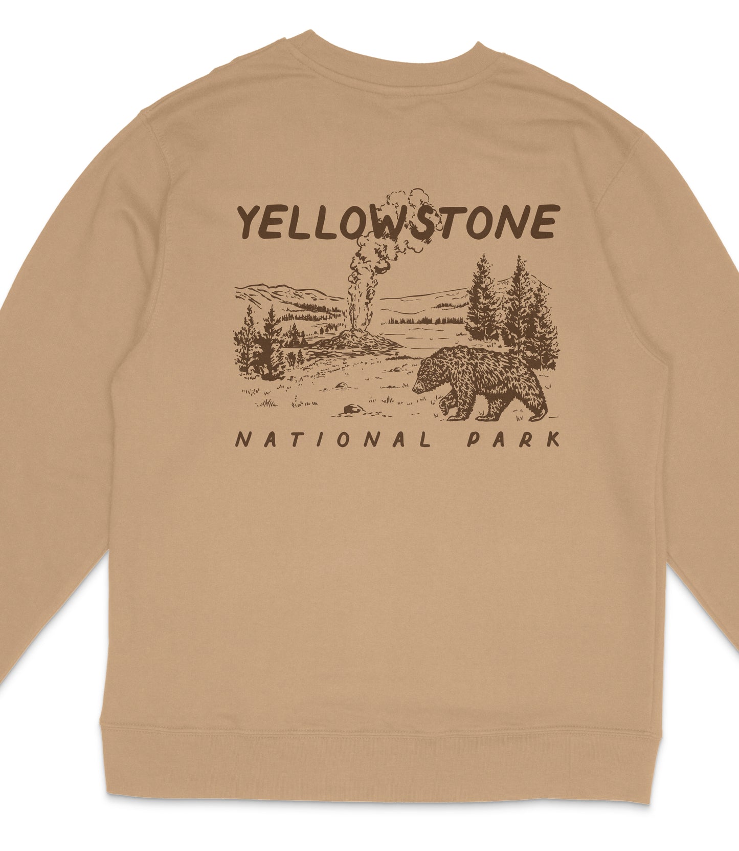 Yellowstone National Park Midweight Crewneck Graphic Sweatshirt - Unisex Outdoor Pullover