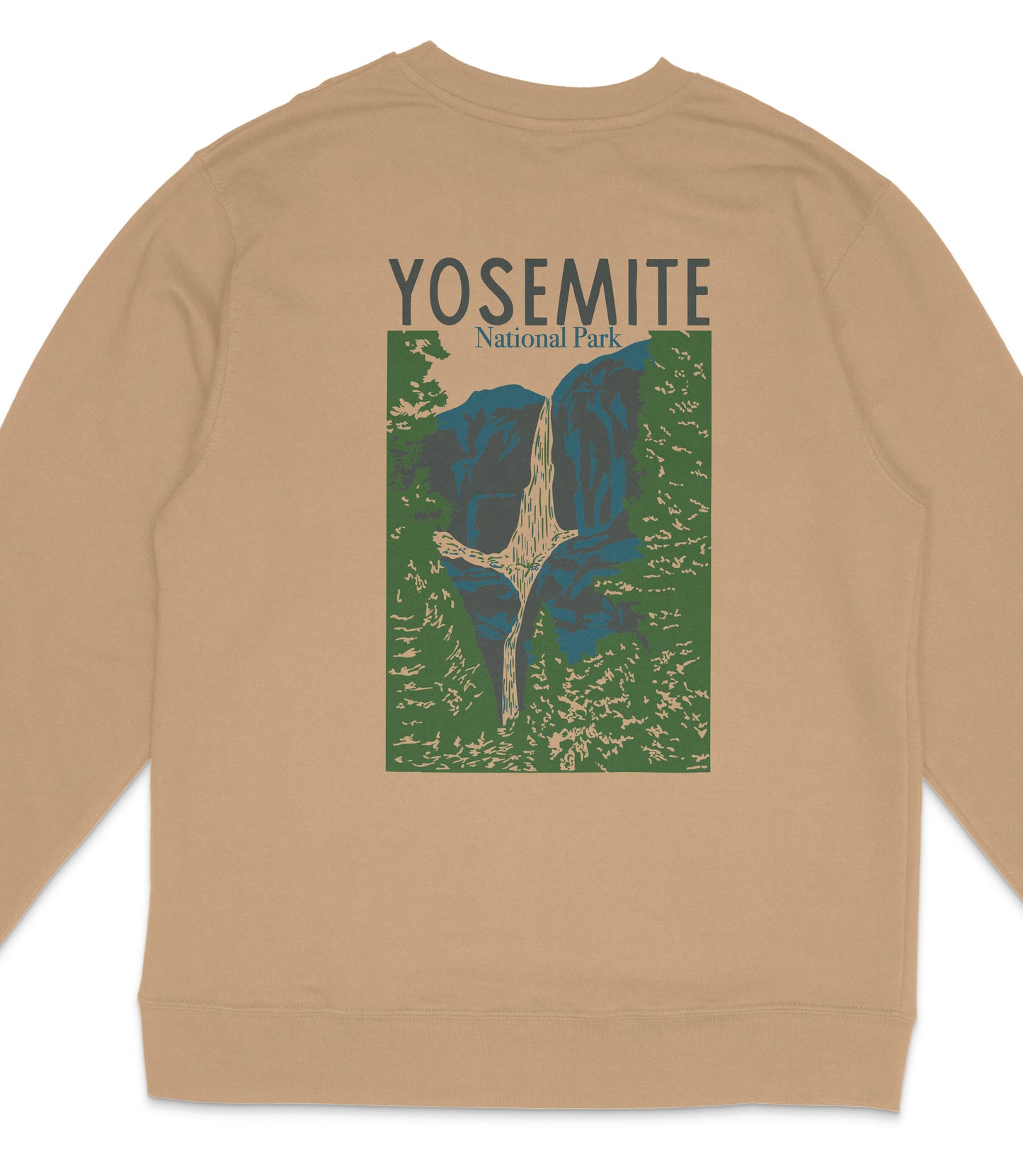 Yosemite National Park Midweight Crewneck Graphic Sweatshirt - Unisex Outdoor Pullover
