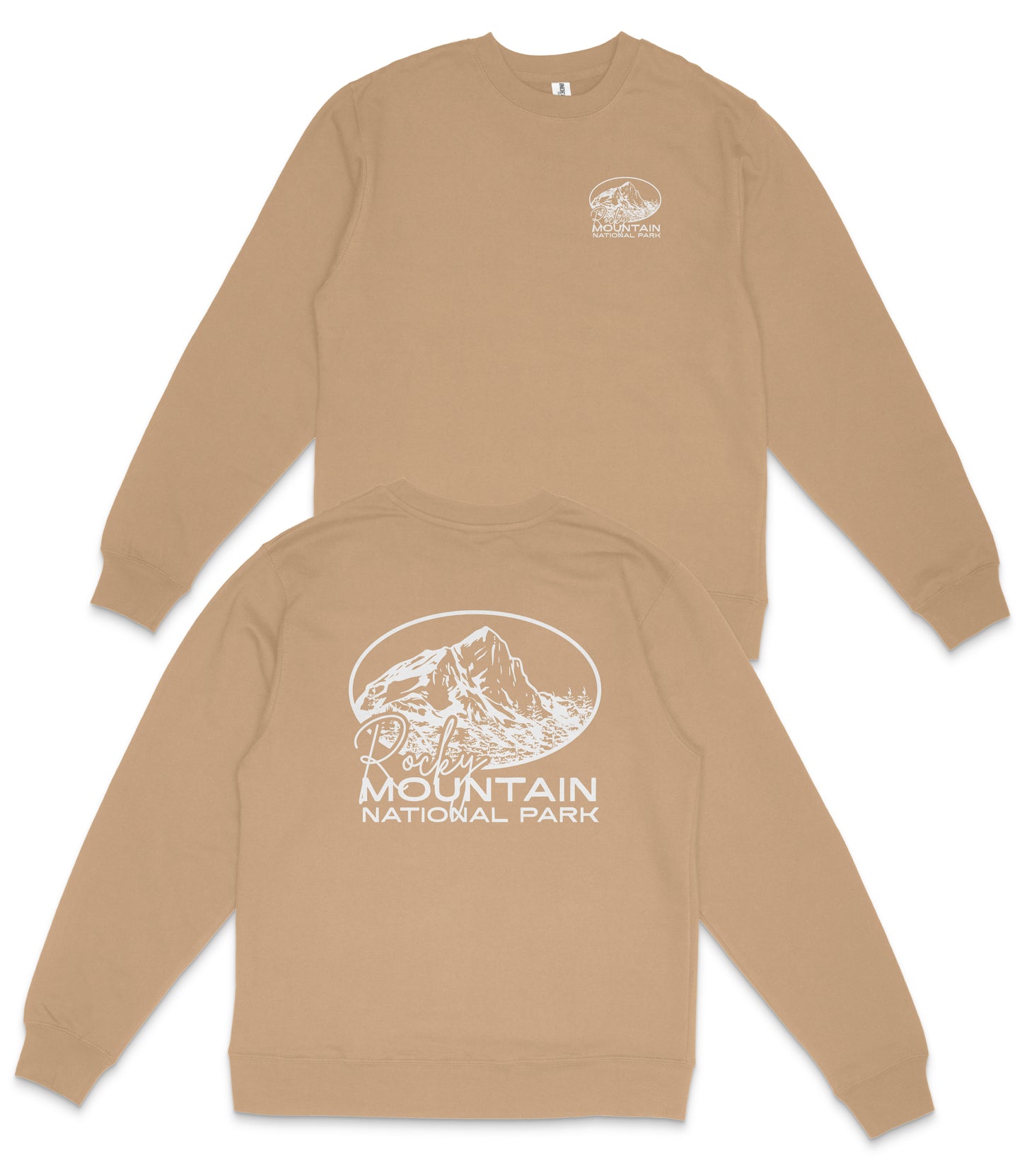 Rocky Mountain National Park Midweight Crewneck Graphic Sweatshirt - Unisex Outdoor Pullover