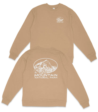 Rocky Mountain National Park Midweight Crewneck Graphic Sweatshirt - Unisex Outdoor Pullover