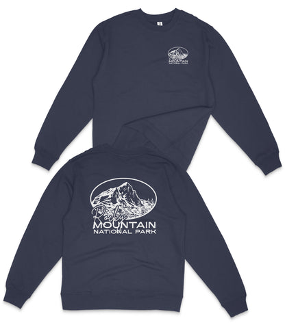 Rocky Mountain National Park Midweight Crewneck Graphic Sweatshirt - Unisex Outdoor Pullover