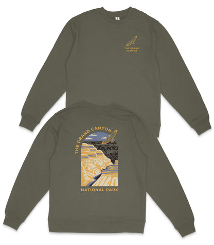 The Grand Canyon National Park Midweight Crewneck Graphic Sweatshirt - Unisex Outdoor Pullover