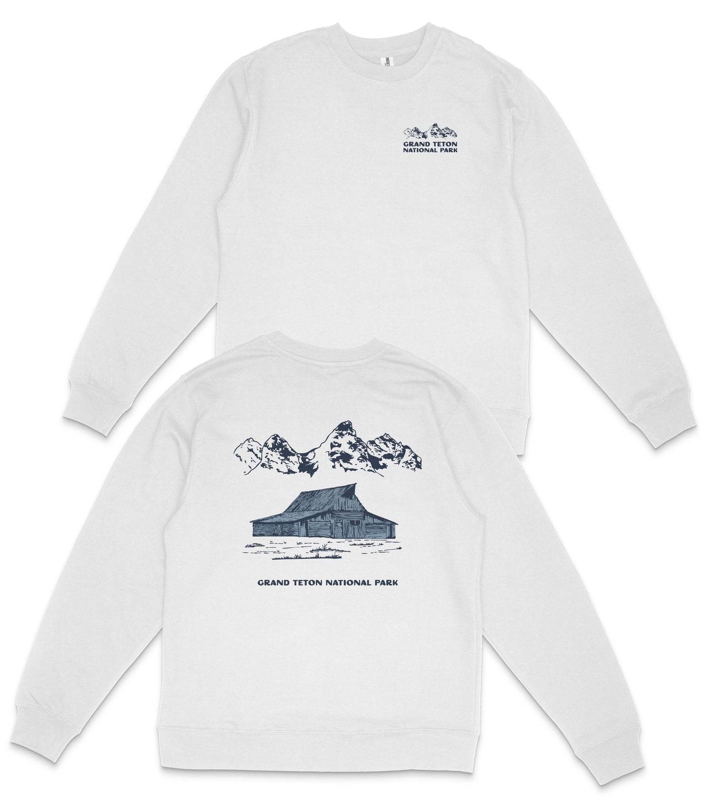 Grand Teton National Park Midweight Crewneck Graphic Sweatshirt - Unisex Outdoor Pullover