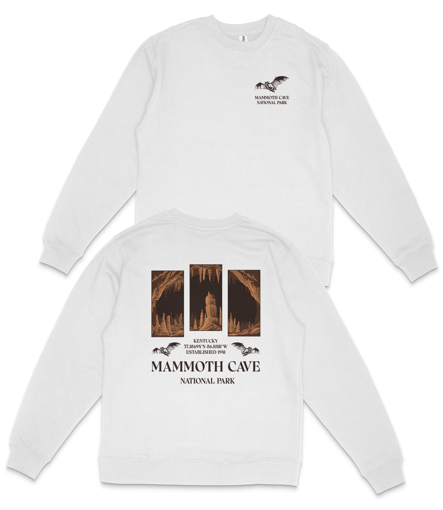 Mammoth Cave National Park Midweight Crewneck Graphic Sweatshirt - Unisex Outdoor Pullover