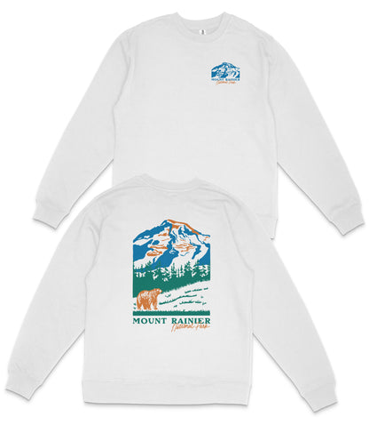 Mount Rainier National Park Midweight Crewneck Graphic Sweatshirt - Unisex Outdoor Pullover