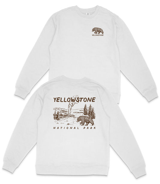 Yellowstone National Park Midweight Crewneck Graphic Sweatshirt - Unisex Outdoor Pullover