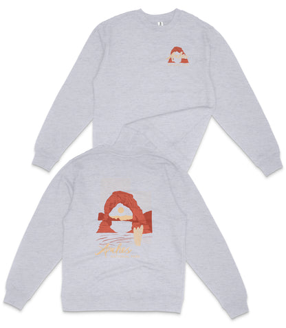 Arches National Park Midweight Crewneck Graphic Sweatshirt - Unisex Outdoor Pullover