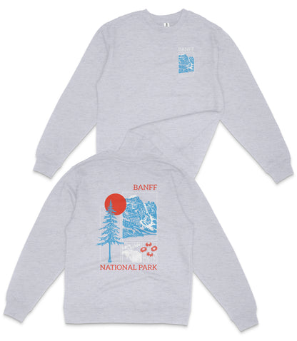 Banff National Park Midweight Crewneck Graphic Sweatshirt - Unisex Outdoor Pullover