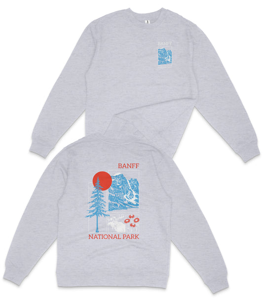 Banff National Park Midweight Crewneck Graphic Sweatshirt - Unisex Outdoor Pullover