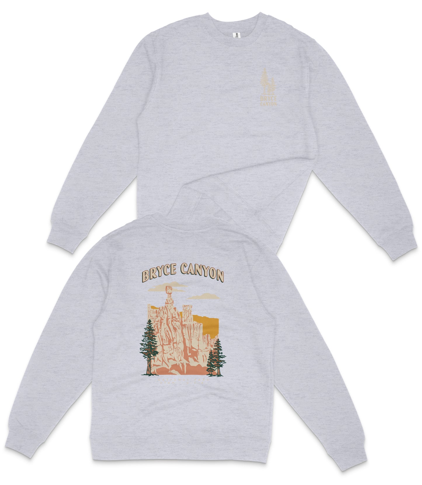 Bryce Canyon National Park Midweight Crewneck Graphic Sweatshirt - Unisex Outdoor Pullover