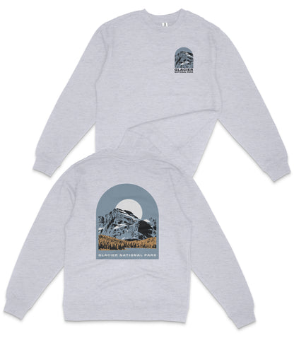 Glacier National Park Midweight Crewneck Graphic Sweatshirt - Unisex Outdoor Pullover