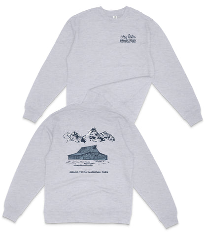 Grand Teton National Park Midweight Crewneck Graphic Sweatshirt - Unisex Outdoor Pullover