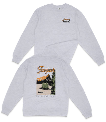 Jasper National Park Midweight Crewneck Graphic Sweatshirt - Unisex Outdoor Pullover