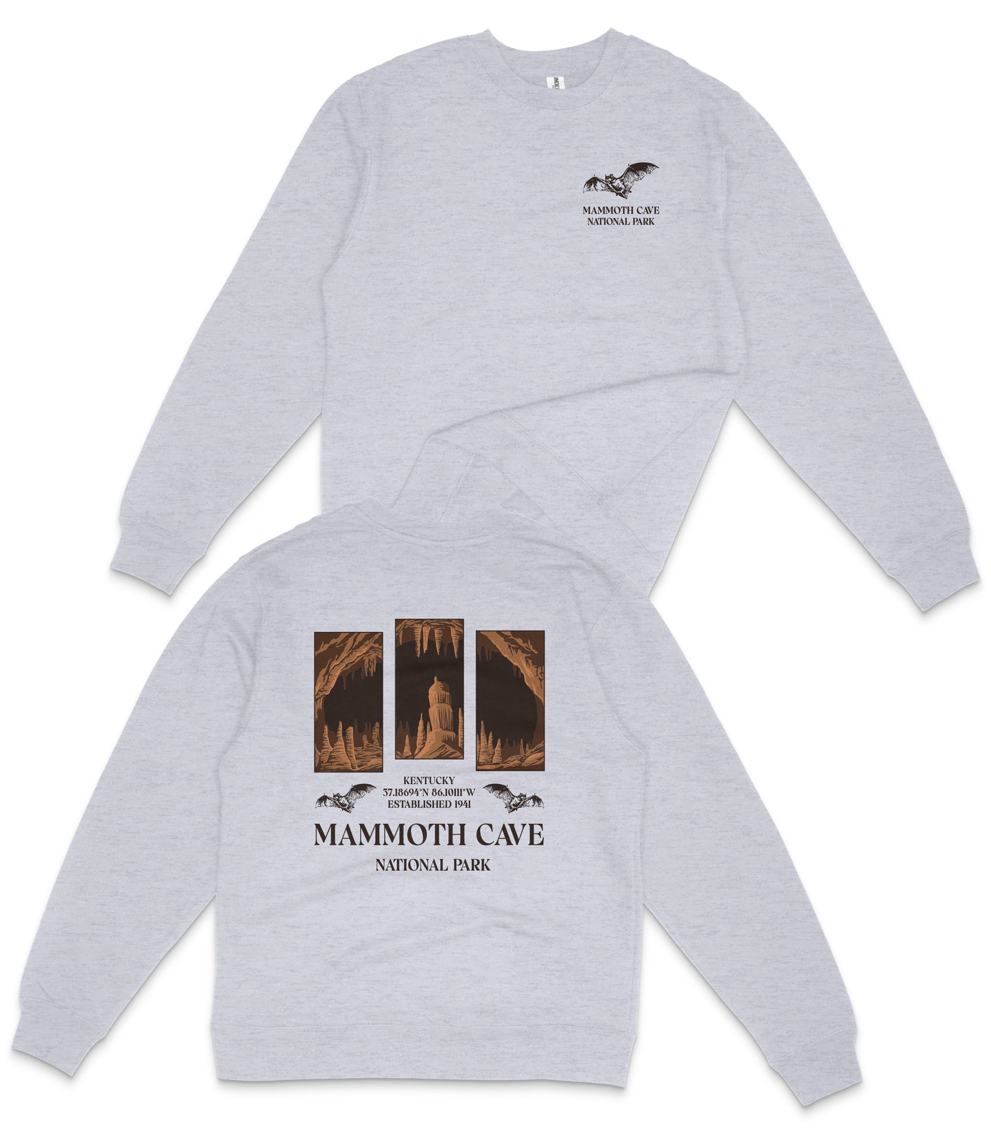 Mammoth Cave National Park Midweight Crewneck Graphic Sweatshirt - Unisex Outdoor Pullover