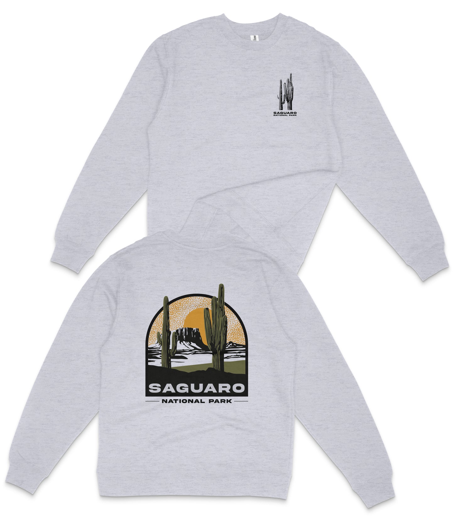 Saguaro National Park Midweight Crewneck Graphic Sweatshirt - Unisex Outdoor Pullover