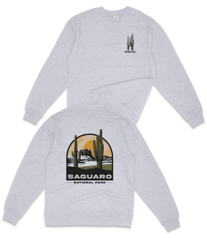 Saguaro National Park Midweight Crewneck Graphic Sweatshirt - Unisex Outdoor Pullover