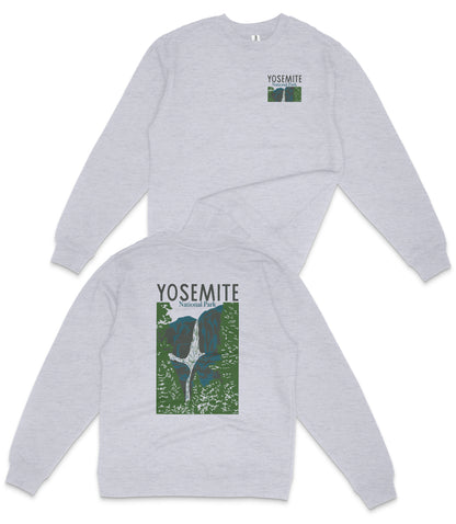 Yosemite National Park Midweight Crewneck Graphic Sweatshirt - Unisex Outdoor Pullover