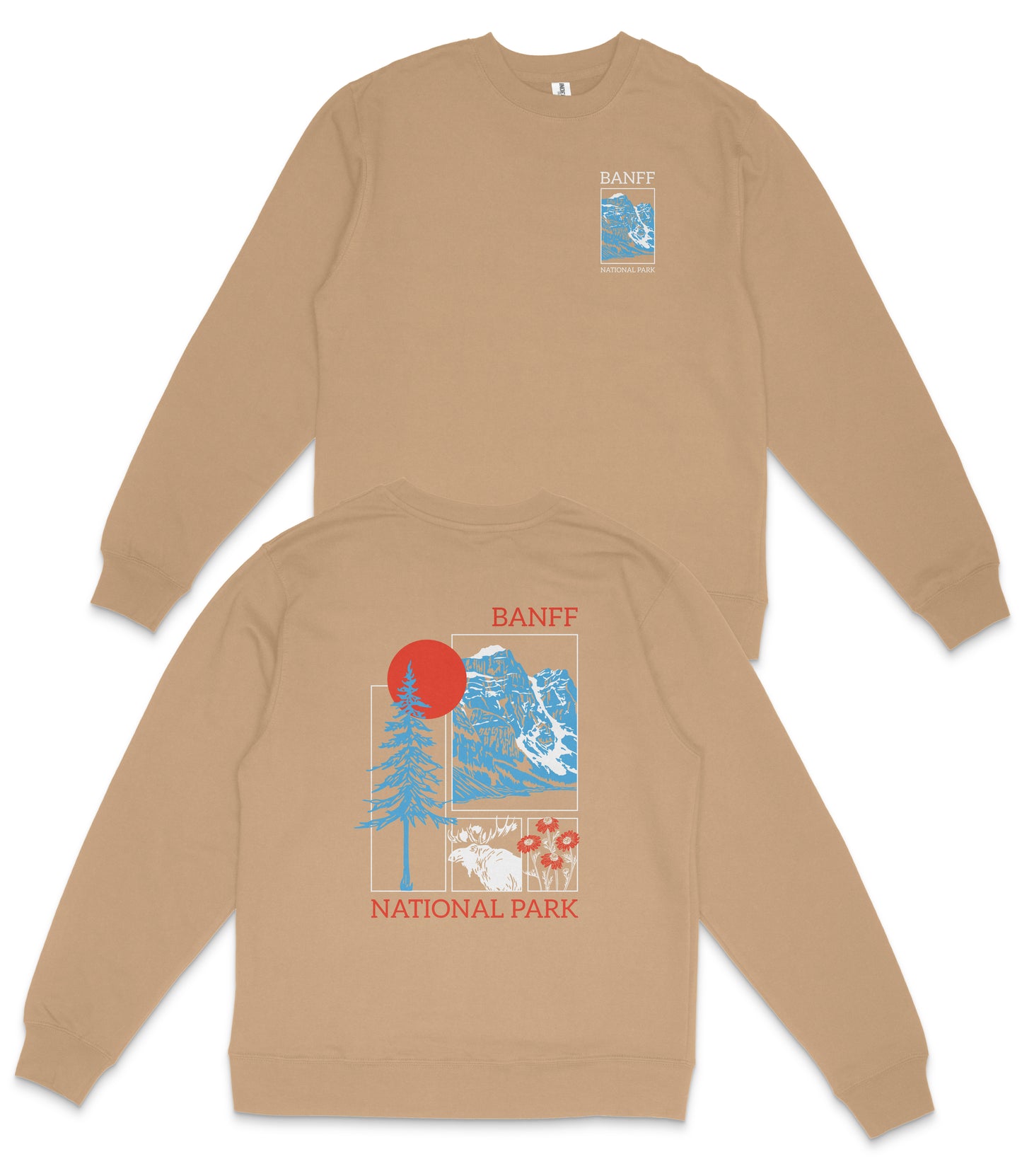 Banff National Park Midweight Crewneck Graphic Sweatshirt - Unisex Outdoor Pullover