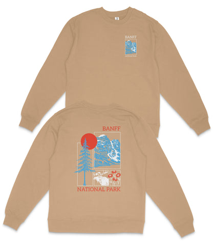 Banff National Park Midweight Crewneck Graphic Sweatshirt - Unisex Outdoor Pullover