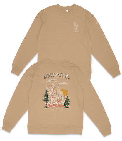 Bryce Canyon National Park Midweight Crewneck Graphic Sweatshirt - Unisex Outdoor Pullover