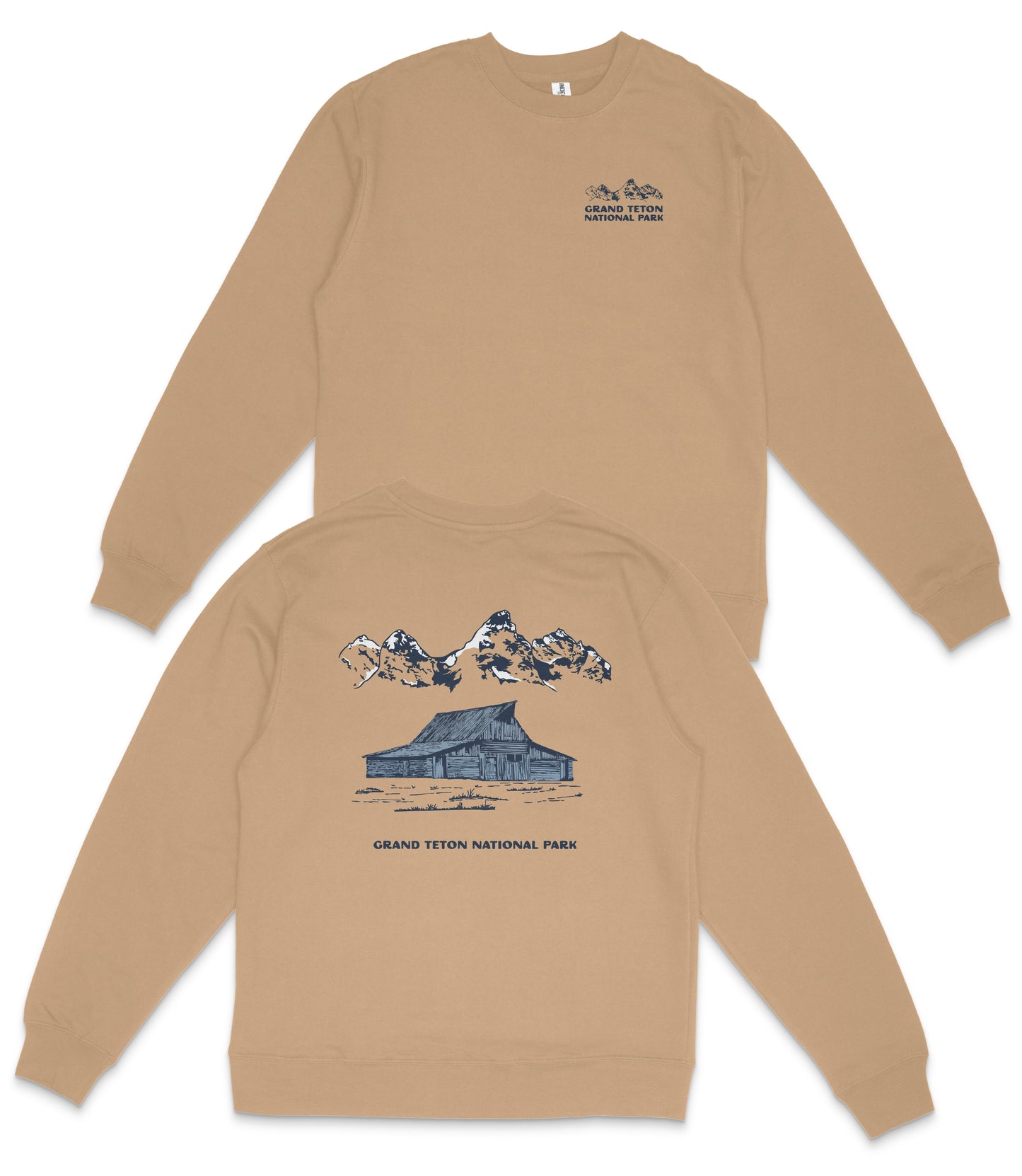 Grand Teton National Park Midweight Crewneck Graphic Sweatshirt - Unisex Outdoor Pullover
