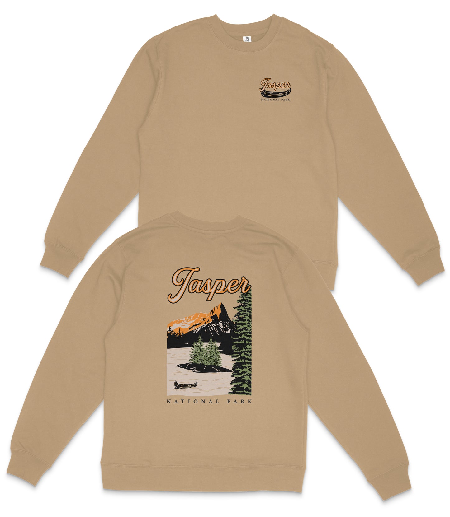 Jasper National Park Midweight Crewneck Graphic Sweatshirt - Unisex Outdoor Pullover