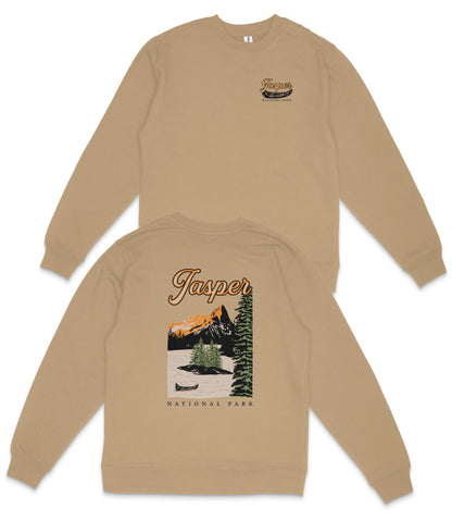 Jasper National Park Midweight Crewneck Graphic Sweatshirt - Unisex Outdoor Pullover