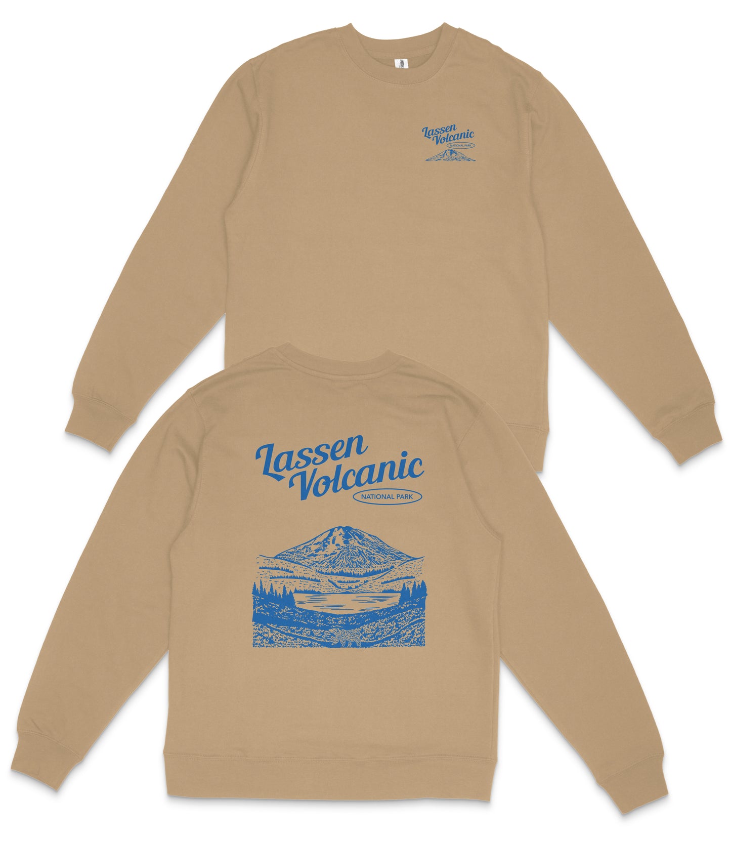 Lassen Volcanic National Park Midweight Crewneck Graphic Sweatshirt - Unisex Outdoor Pullover