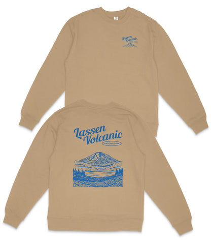 Lassen Volcanic National Park Midweight Crewneck Graphic Sweatshirt - Unisex Outdoor Pullover