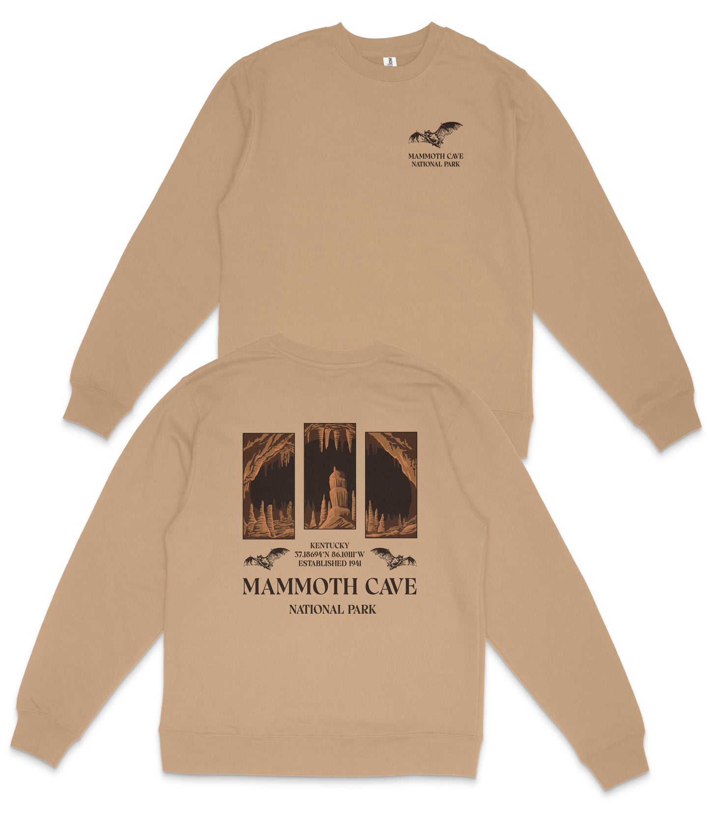 Mammoth Cave National Park Midweight Crewneck Graphic Sweatshirt - Unisex Outdoor Pullover