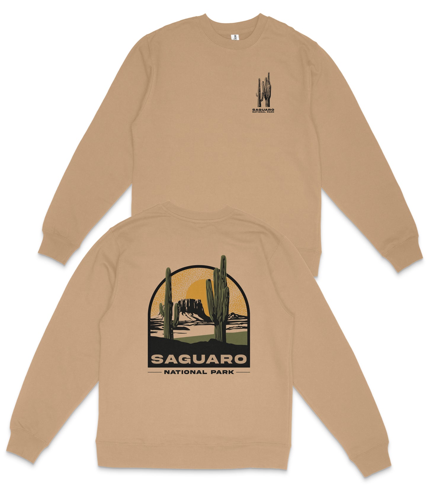 Saguaro National Park Midweight Crewneck Graphic Sweatshirt - Unisex Outdoor Pullover
