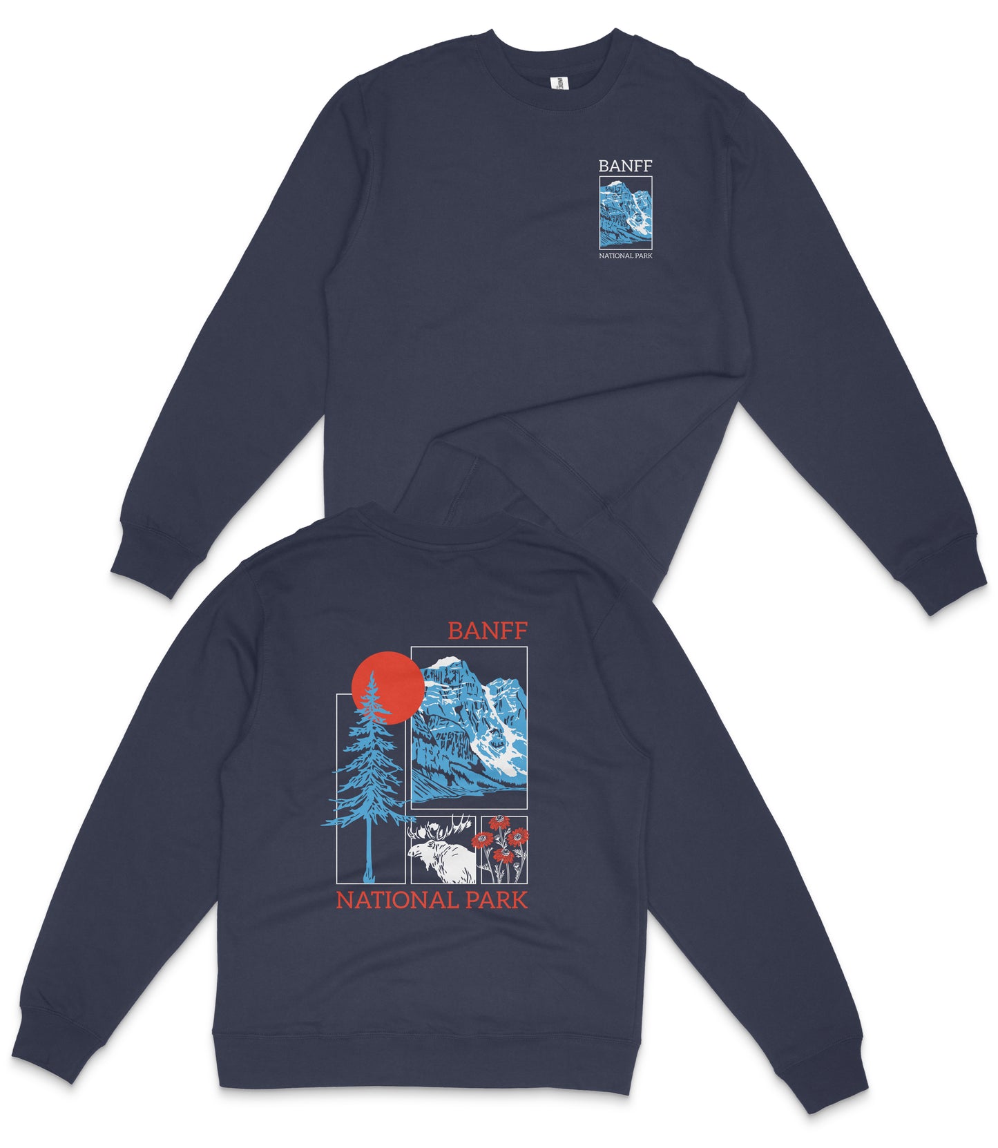 Banff National Park Midweight Crewneck Graphic Sweatshirt - Unisex Outdoor Pullover