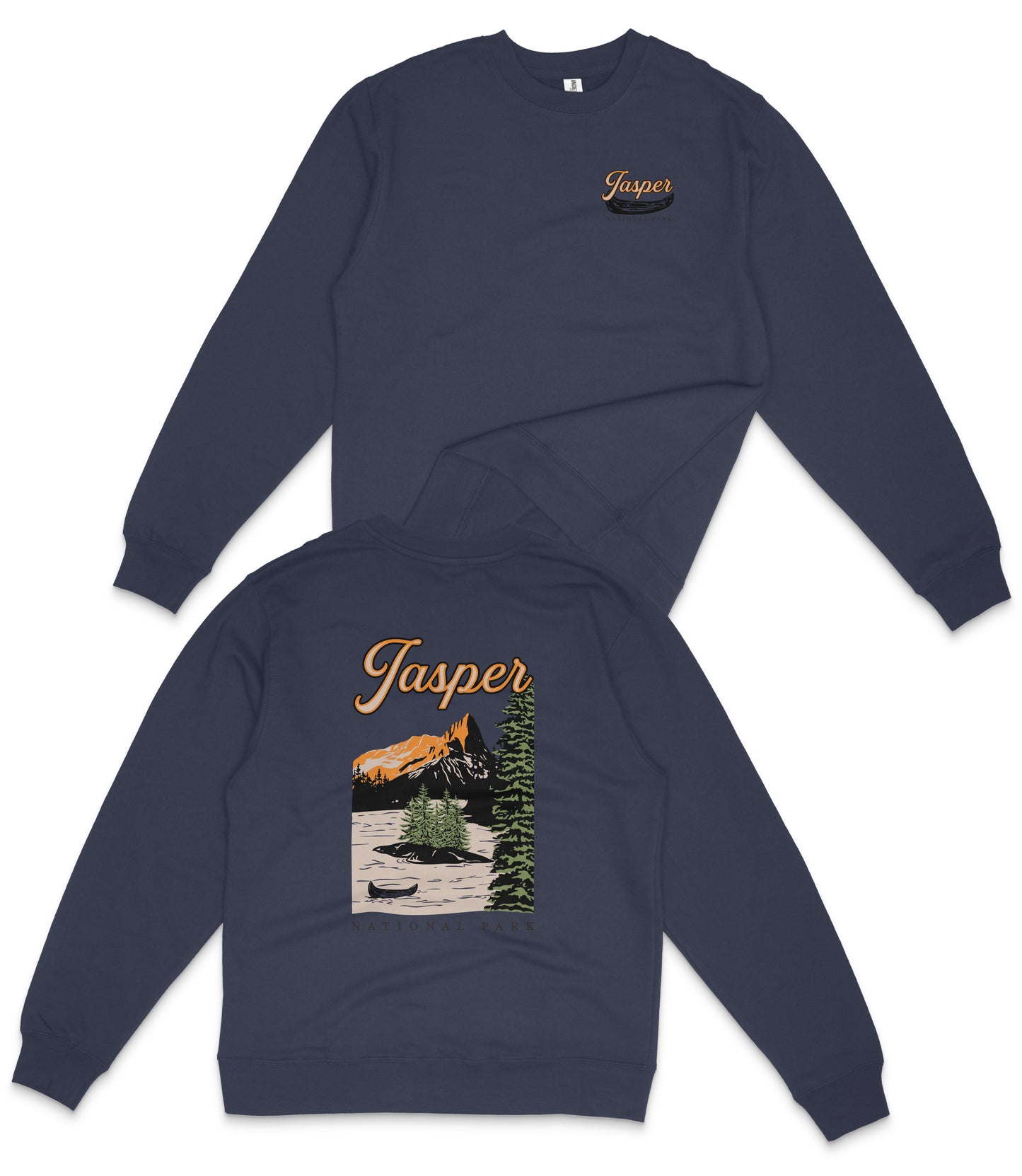 Jasper National Park Midweight Crewneck Graphic Sweatshirt - Unisex Outdoor Pullover