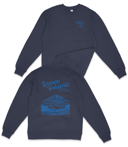 Lassen Volcanic National Park Midweight Crewneck Graphic Sweatshirt - Unisex Outdoor Pullover