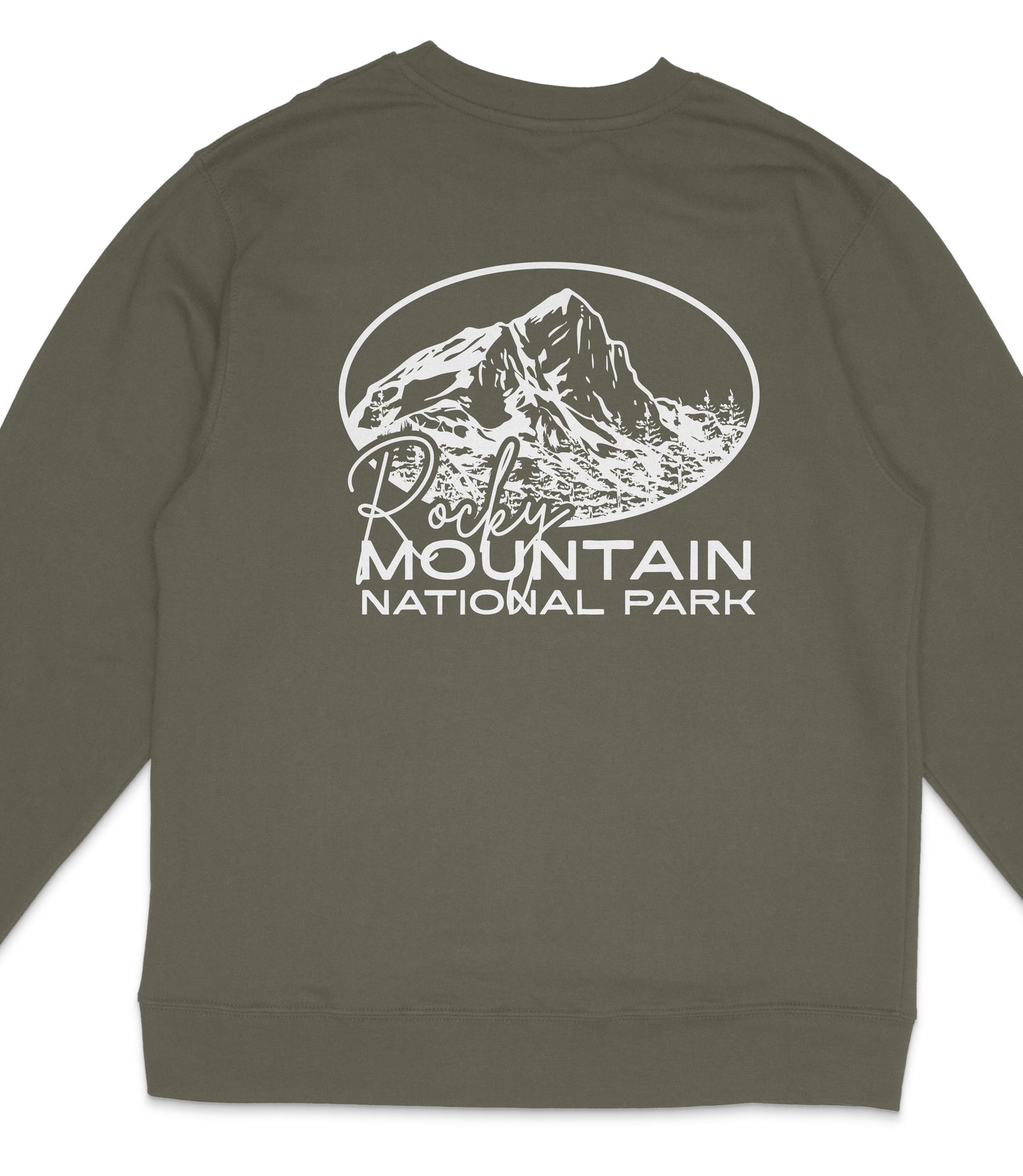 Rocky Mountain National Park Midweight Crewneck Graphic Sweatshirt - Unisex Outdoor Pullover