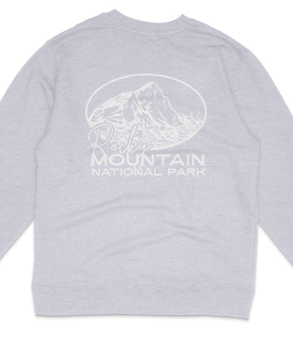 Rocky Mountain National Park Midweight Crewneck Graphic Sweatshirt - Unisex Outdoor Pullover