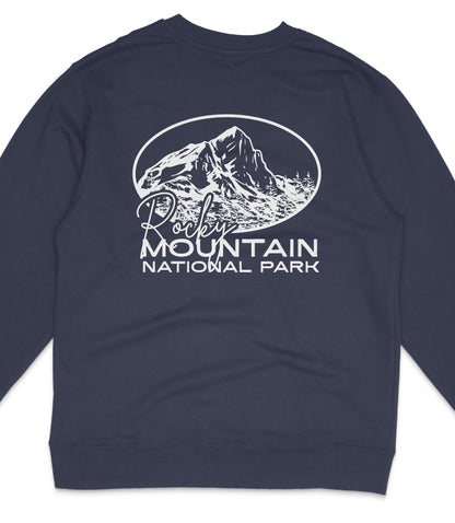 Rocky Mountain National Park Midweight Crewneck Graphic Sweatshirt - Unisex Outdoor Pullover