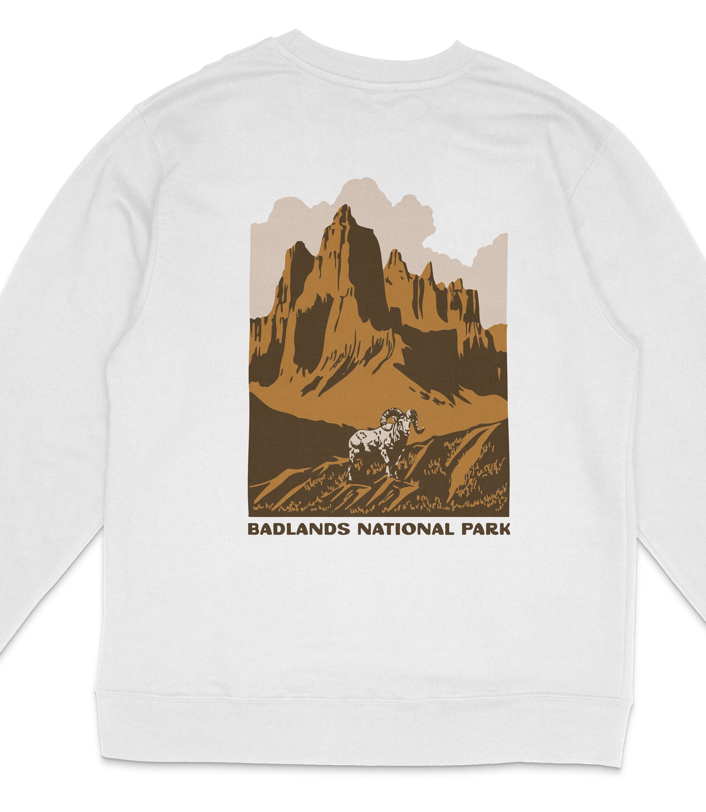 Badlands National Park Midweight Crewneck Graphic Sweatshirt - Unisex Outdoor Pullover