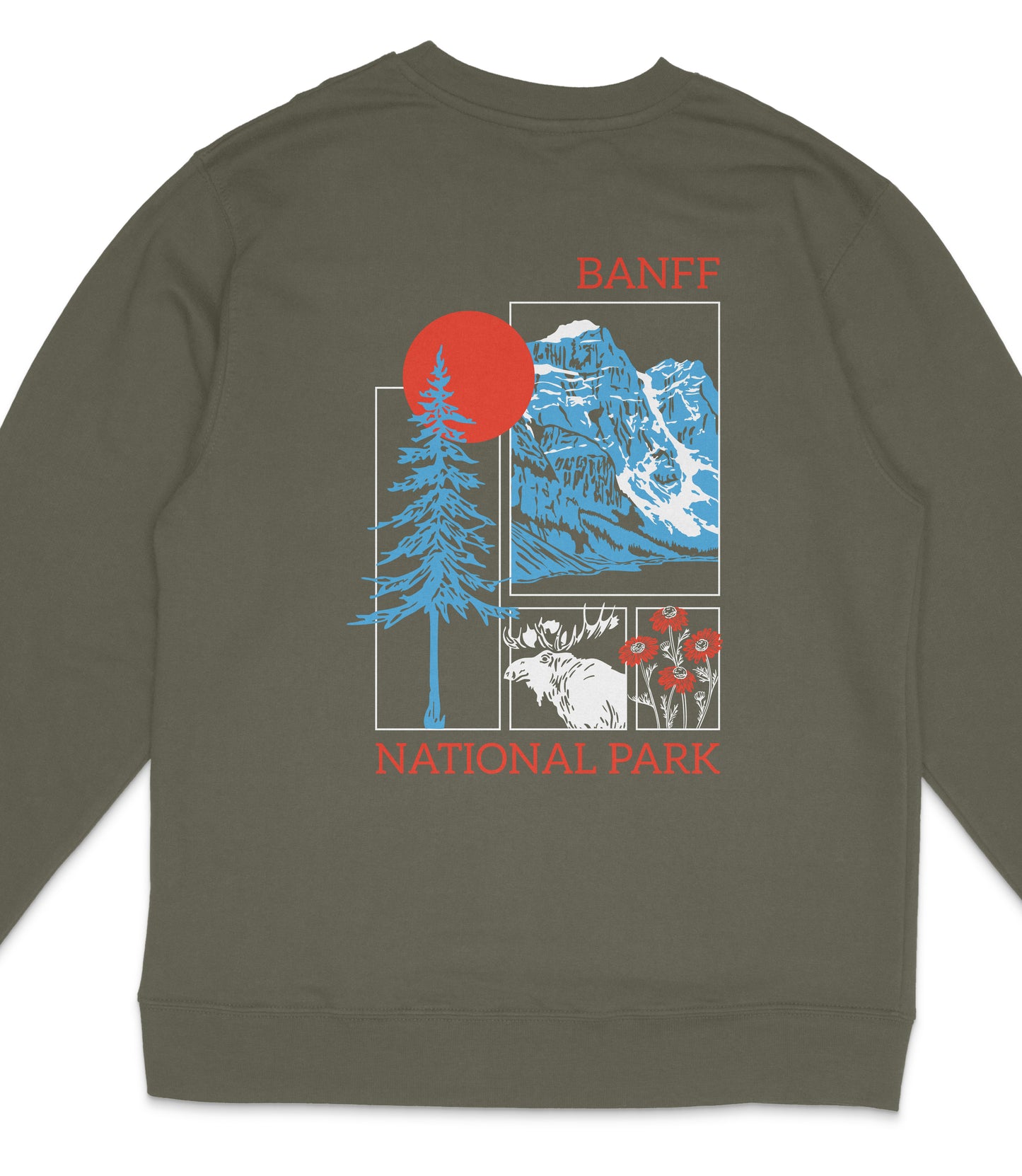 Banff National Park Midweight Crewneck Graphic Sweatshirt - Unisex Outdoor Pullover